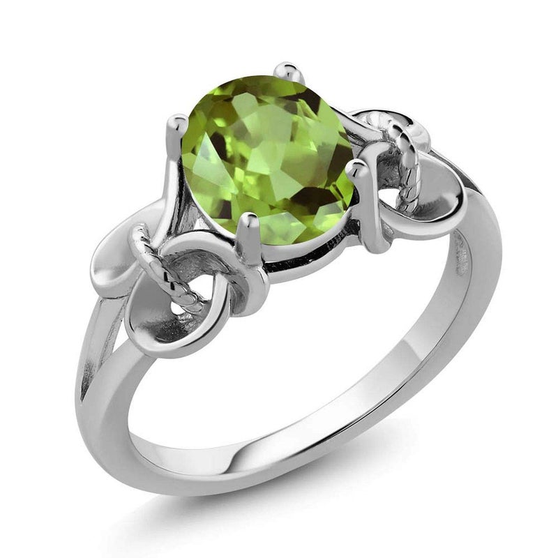 Gem Stone King Oval Gemstone Birthstone Engagement Ring For Women | 925 Sterling Silver | Oval 9X7MM | Wedding Anniversary Promise Ring | Available in size 5, 6, 7, 8, 9 - Image 1